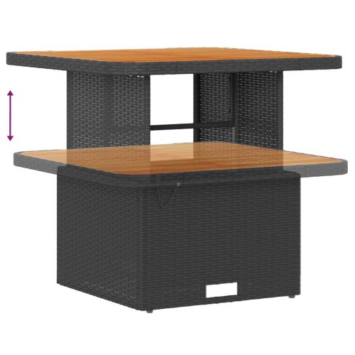 Градински Софа Комплект с възглавница 10 pcs Черно полиратан