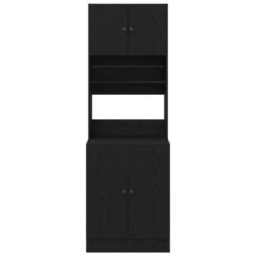 Кухненски сървър с рафт 2 pcs Черния дъб 60 x 50 x 180 см