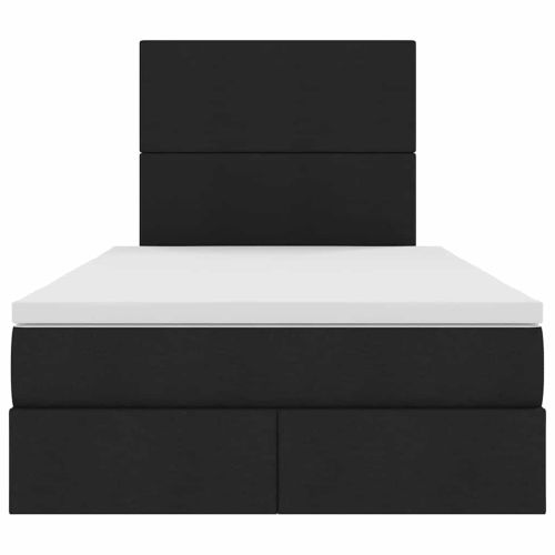 Легло с място за съхранение и матрак Черно 120 x 200 cm