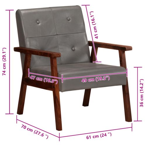 Фотьойл, сив, естествена кожа