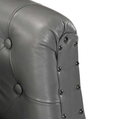 Фотьойл, сив, естествена кожа