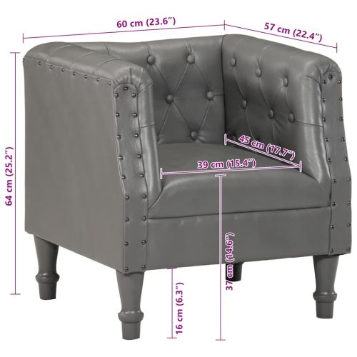 Фотьойл, сив, естествена кожа