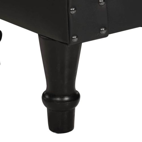 Фотьойл, черен, естествена кожа