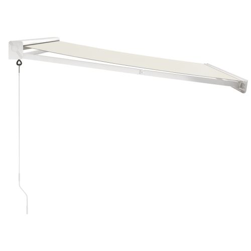 Прибираща се тента кремава 3,5x2,5 м плат и алуминий