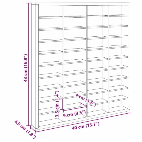 Стена дисплей кутия с рафт Бежово 40 x 4,5 x 43 см Инженерно дърво