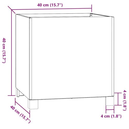 Кашпа с крака, ръждиво, 40x40x40 см, кортенова стомана