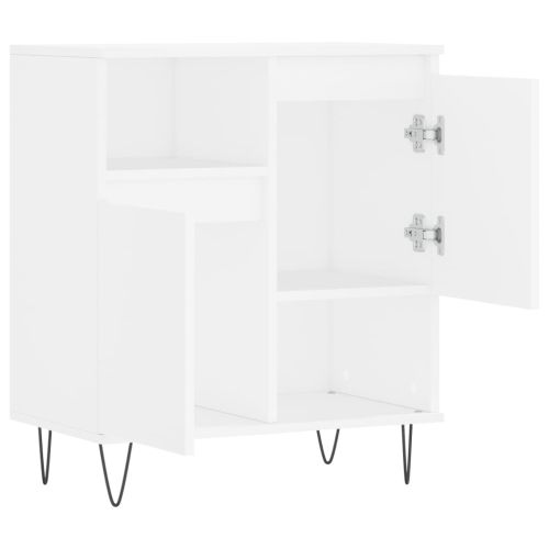 Сайдборд, бял, 60x35x70 см, инженерно дърво