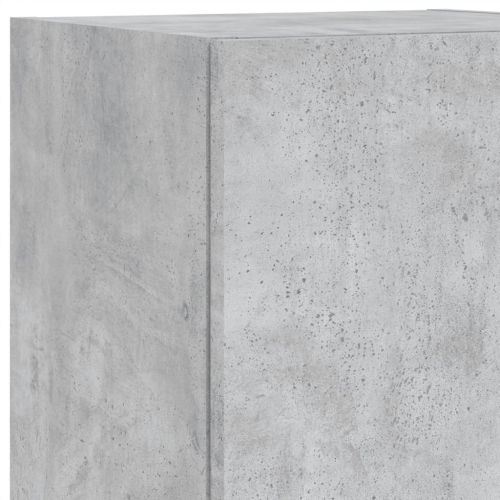 ТВ стенни модули с LED, 5 части, бетонно сиви, инженерно дърво