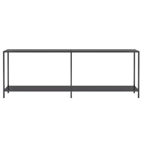 Конзолна маса, прозрачна, 220x35x75,5 cм, закалено стъкло