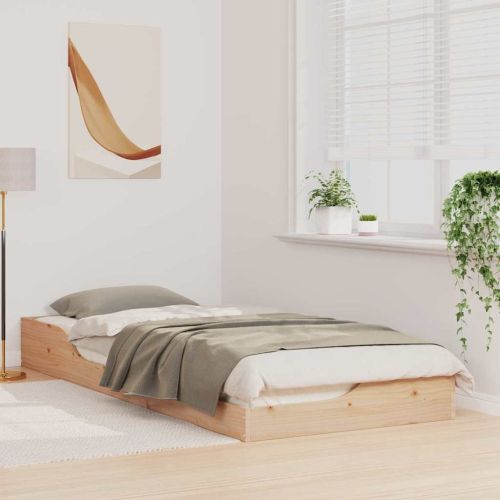 Рамка за легло Кафяво 90 x 220 cm Солидно борово дърво