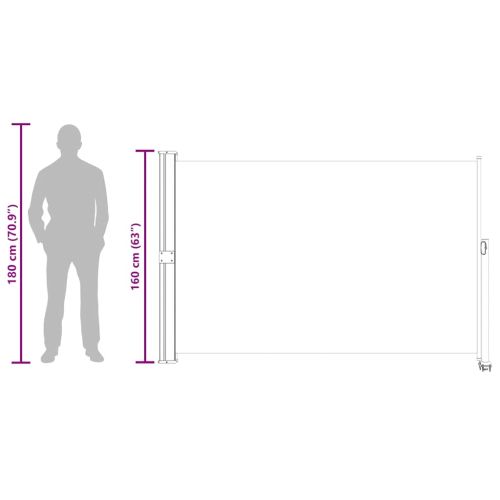 Прибираща се дворна странична тента, 160x300 см, синя