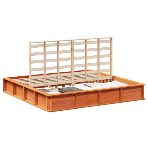 Рамка за легло Кафяво с восъчно покритие 180 x 200 cm