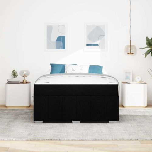 Рамка за легло с матрак Черно 140 x 200 cm текстил