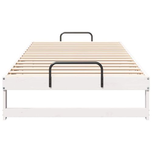 Рамка за легло Бяло 100 x 200 cm Солидно борово дърво