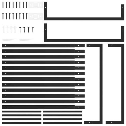 Стойка за дърва за огрев, матово черна, 80x28x222 см, стомана