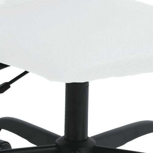 Офис стол, регулируем, бял, мрежеста материя и еко кожа