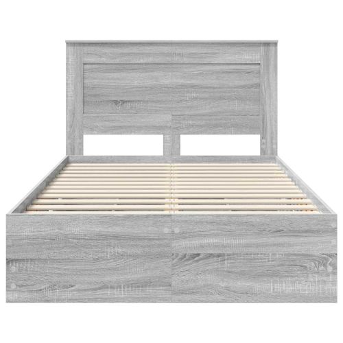 Рамка за легло Сив Сонома 120 x 190 cm Инженерна дървесина