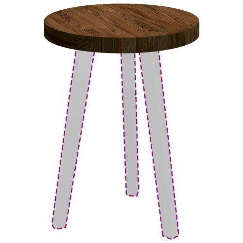 Топ за маса Тъмен кафяв Ø 40 x 4 cm Масивен дъб