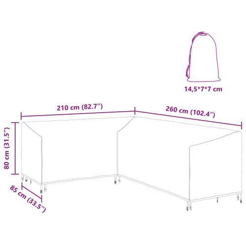 Покривало за мебели 260 x 210 x 80 cm 600D оксфордска тъкан