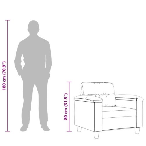 Кресло, таупе, 60 см, микрофибърен текстил