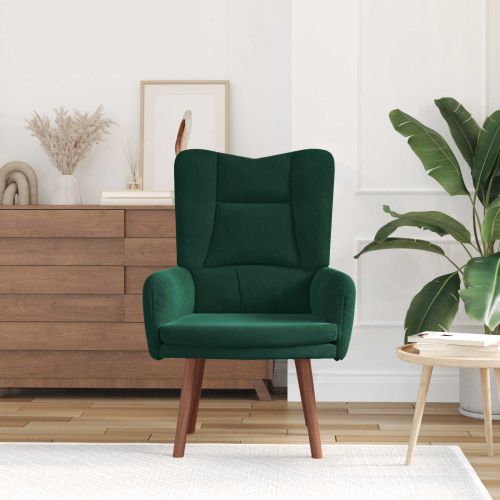 фотьойл Тъмен зелен 63 x 67 x 94 см Кадифе