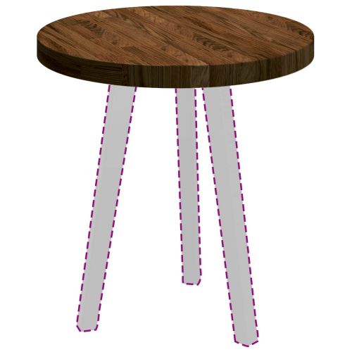 Топ за маса Тъмен кафяв Ø 50 x 4 cm Масивен дъб