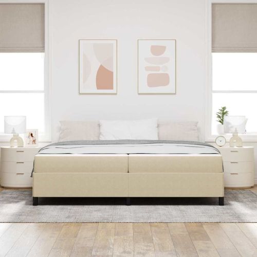 Рамка за легло с матрак Светлозелено сиво 200 x 200 cm текстил