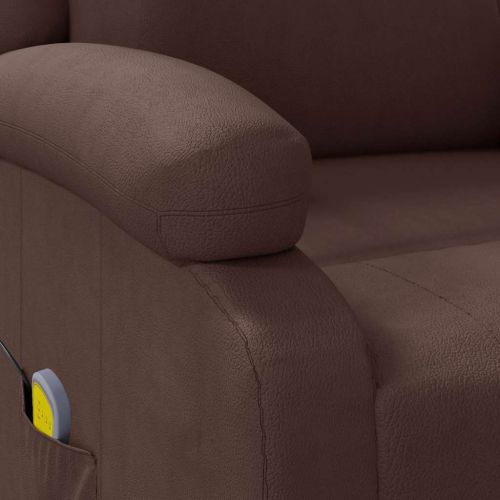 Електрически стол, кафяв, изкуствена кожа