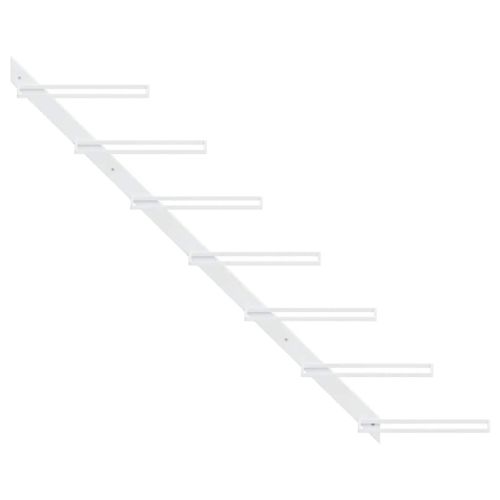 Стойки за вино за стенен монтаж за 7 бутилки 2 бр бели метални