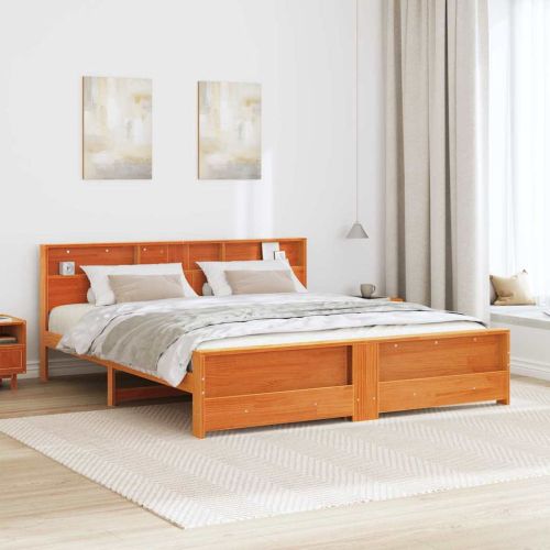 Рамка за легло с таблото Кафяво с восъчно покритие 180 x 200 cm