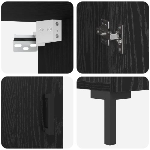 Висок шкаф Черен дъб 69,5 x 34 x 180 см Инженерно дърво