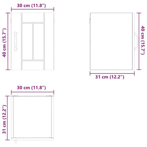 Кухненски шкаф Бяло 30 x 31 x 40 см Инженерно дърво