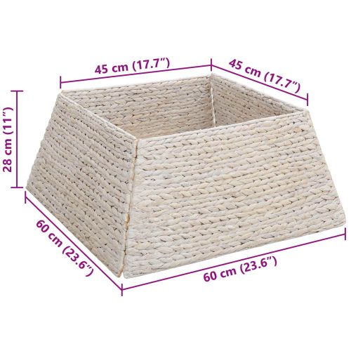 Коло за коледно дърво Бяло 60 x 60 x 28 см Воден хиацинт