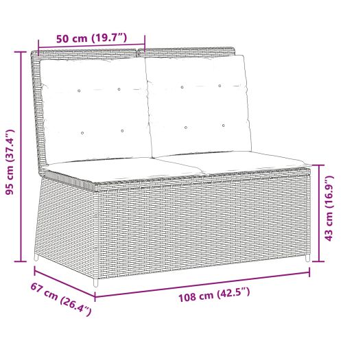 Градинска пейка Сив полиратан
