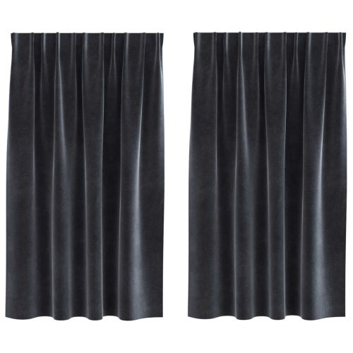Затъмняващи завеси 2 pcs Тъмен сив 140 x 140 cm Кадифе