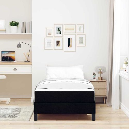 Легло с пружинирана основа с матрак Черно 90 x 190 cm текстил