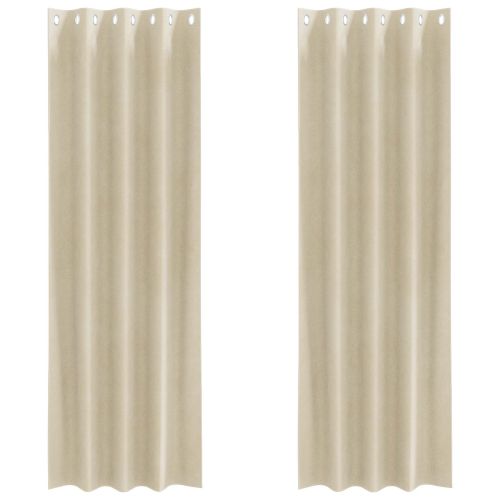 Затъмняващи завеси 2 pcs Крем 140 x 245 cm Кадифе