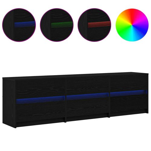 ТВ Единици 2 pcs Черния дъб 180 x 34 x 50 см Инженерно дърво