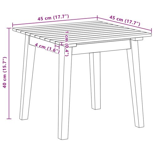 Странична маса Кафяво Солидно акациево дърво