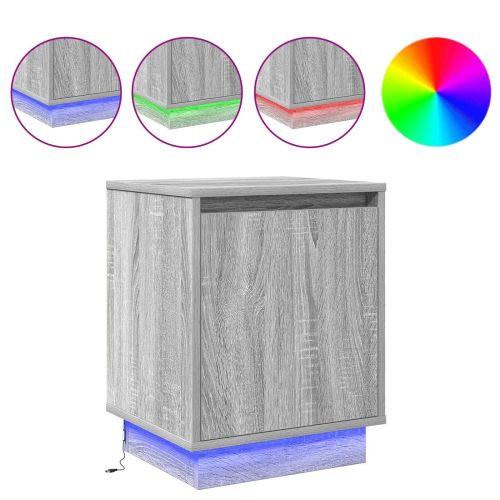 Нощен шкаф Сив 39 x 34,5 x 50 см Инженерно дърво
