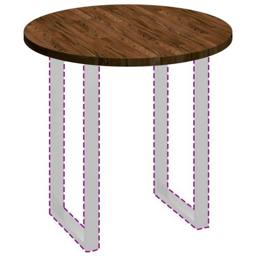 Топ за маса Тъмен кафяв Ø 80 x 2,5 cm Масивен дъб