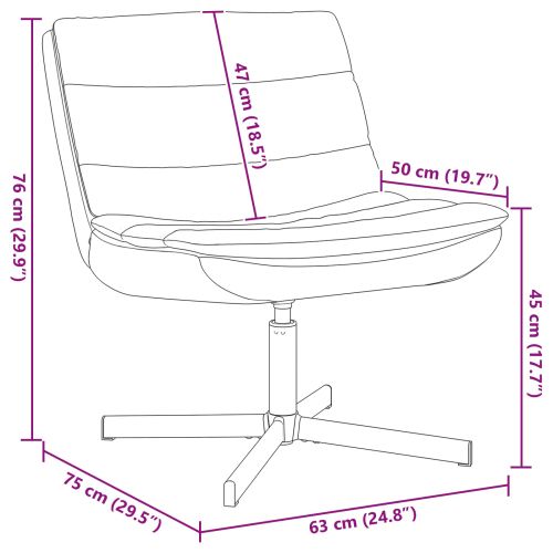 Въртящ се стол Черно 63 x 75 x 76 см Антично PU