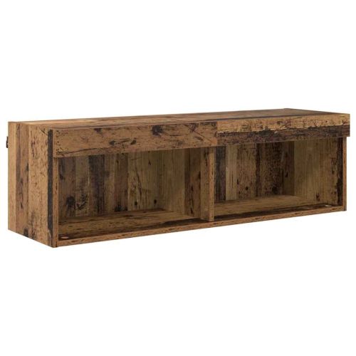 ТВ стенни единици с LED 6 pcs Старо дърво Инженерно дърво