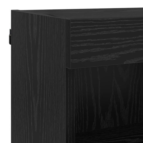 ТВ стенни единици с LED 6 pcs Черния дъб Инженерно дърво