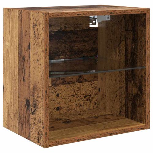 ТВ стенни единици с LED 5 pcs Старо дърво 100 x 30 x 30 cm