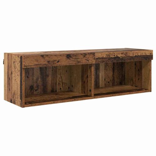 ТВ стенни единици с LED 5 pcs Старо дърво 100 x 30 x 30 cm