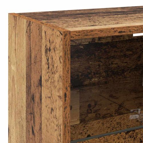 ТВ стенни единици с LED 5 pcs Старо дърво 100 x 30 x 30 cm