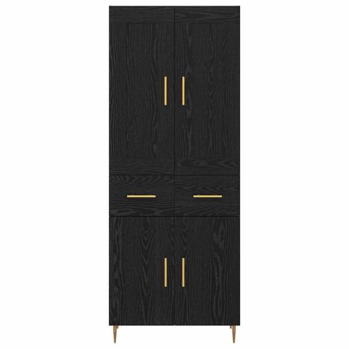 Висок шкаф с чекмедже Черния дъб 69,5 x 34 x 180 см Инженерно дърво