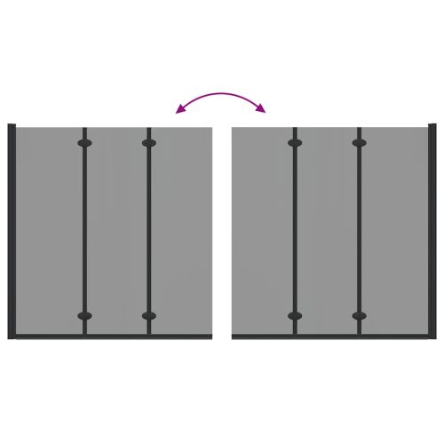 Душова обшивка Черно 130 x 138 см ESG стъкло и алуминий