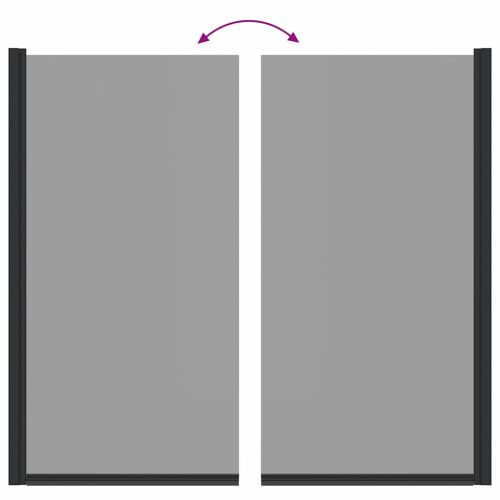 Екран за душ и вана Черно 68 x 130 см Закалено стъкло